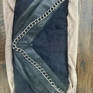 Foley + Corinna Black Shoulder or Clutch Bag- Leather and Hair